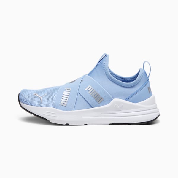 Wired Run Slip-On Shoes Big Kids, Blissful Blue-PUMA Silver-PUMA White, extralarge