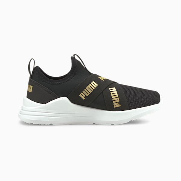Wired Run Slip-On Little Kids' Shoes, Puma Black-Puma Team Gold, extralarge
