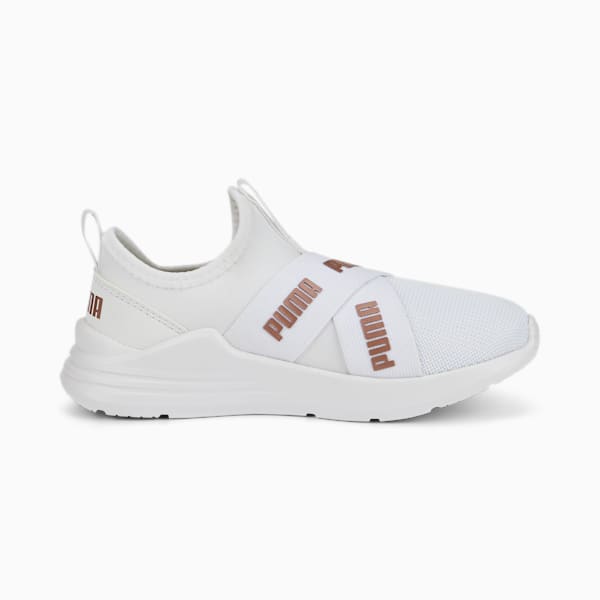キッズ プーマ ワイヤードラン スリッポン フラッシュ スニーカー 17-21cm, Puma White-Rose Gold