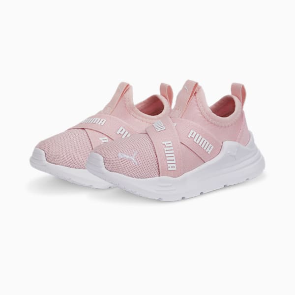 Wired Run Slip-On Toddler Shoes, Almond Blossom-Puma White, extralarge