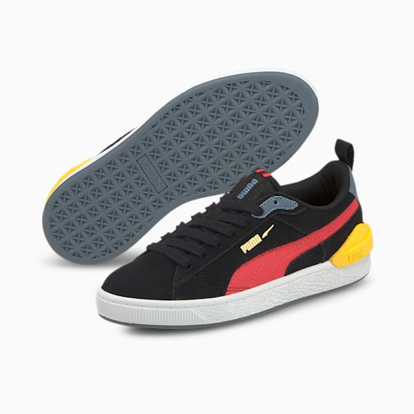 Suede Bloc Youth Trainers, Puma Black-Paradise Pink