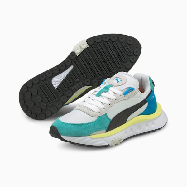 Wild Rider Rollin Kid's Sneakers, Elektro Aqua-Puma White, extralarge-IND