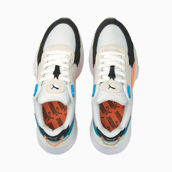 Wild Rider Rollin Kid's Sneakers, Puma White-Orange Glow, extralarge-IND