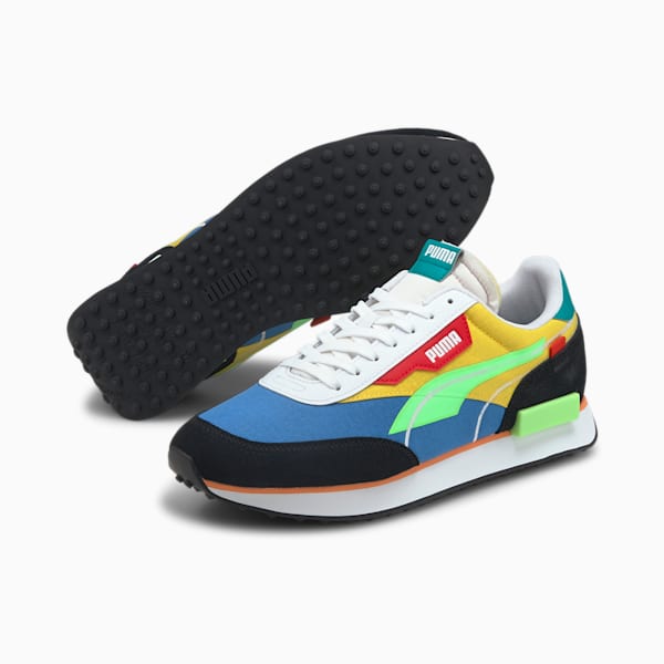 Future Rider Twofold Pop Sneakers, Palace Blue-Elektro Green-Maize, extralarge