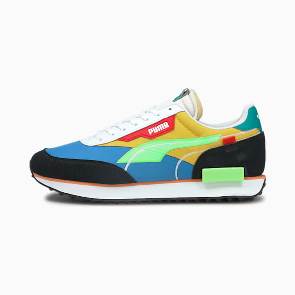 Future Rider Twofold Pop Sneakers, Palace Blue-Elektro Green-Maize, extralarge