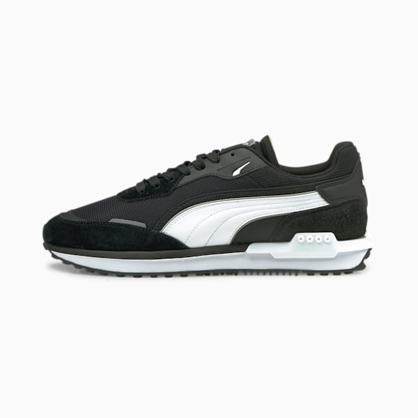 City Rider B&W Unisex Sneakers, Puma Black-Puma White, extralarge-IND