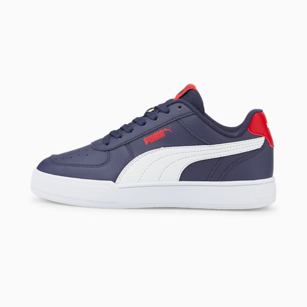 Caven Youth Trainers, Peacoat-Puma White-High Risk Red