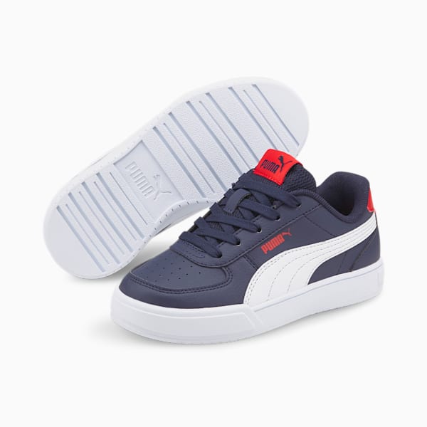 Caven Kids' Trainers, Peacoat-Puma White-High Risk Red