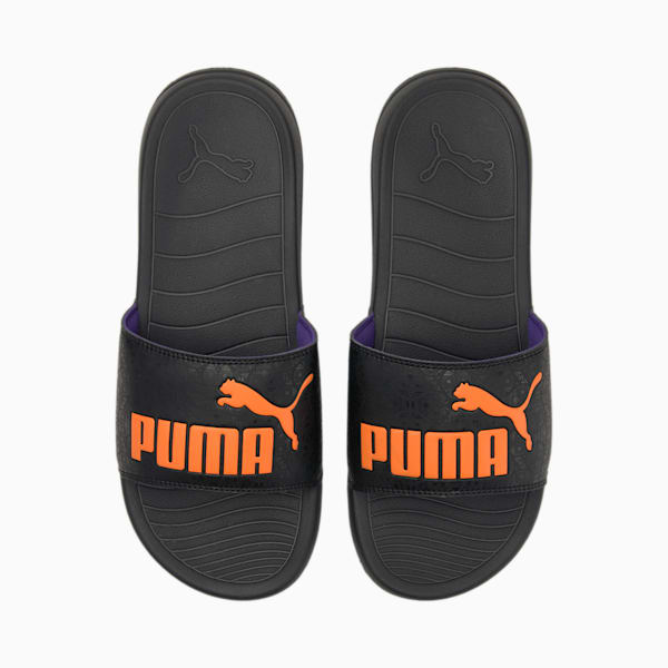 Popcat 20 Scary Unisex Slides, Puma Black-Vibrant Orange