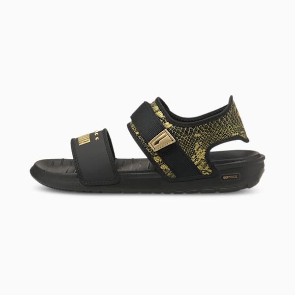 Softride Snake Women's Sandals, Puma Black-Puma Team Gold, extralarge