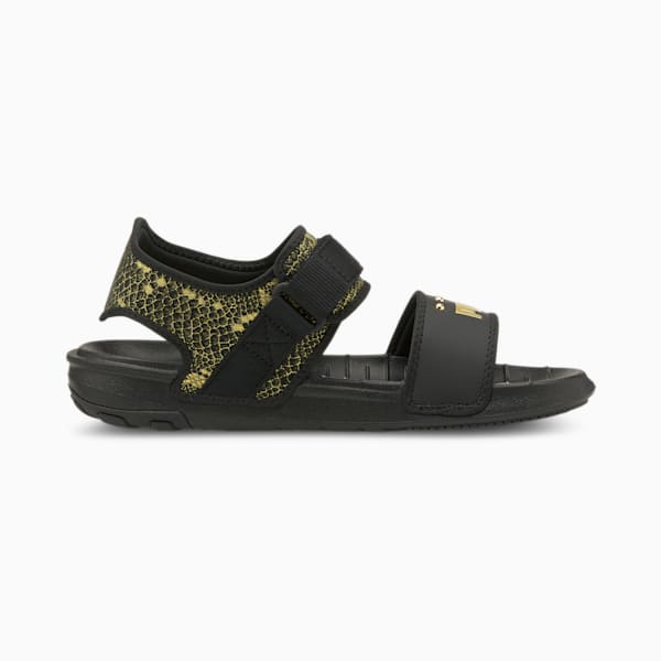 Softride Snake Women's Sandals, Puma Black-Puma Team Gold, extralarge
