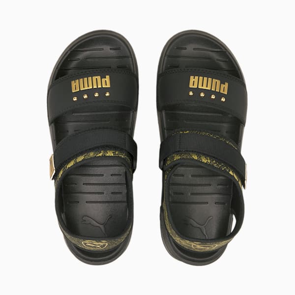 Softride Snake Women's Sandals, Puma Black-Puma Team Gold, extralarge