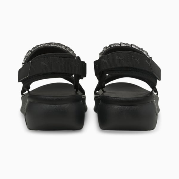 Sportie Ruffle Women's Sandals, Puma Black-Puma Black, extralarge
