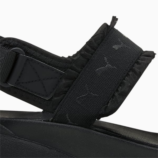Sportie Ruffle Women's Sandals, Puma Black-Puma Black, extralarge