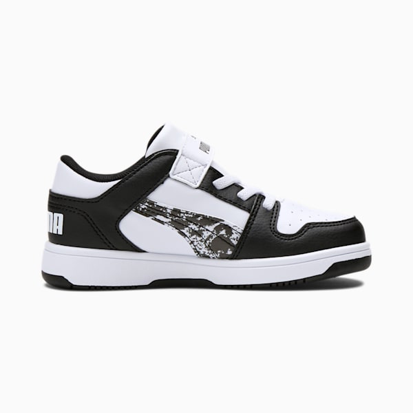 Rebound LayUp Lo Camo Little Kids' Shoes, Puma White-Puma Black, extralarge