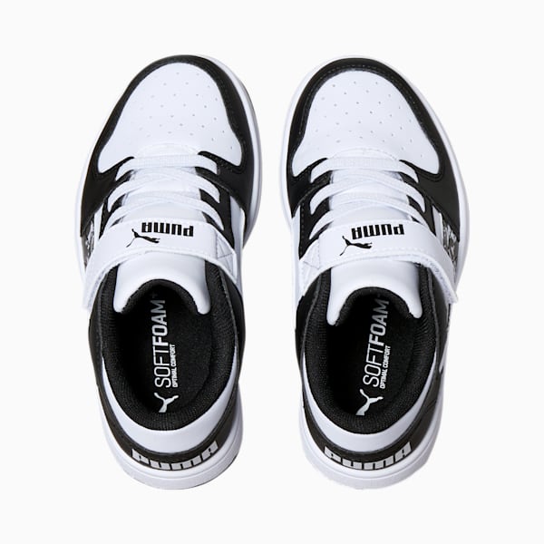 Rebound LayUp Lo Camo Little Kids' Shoes, Puma White-Puma Black, extralarge