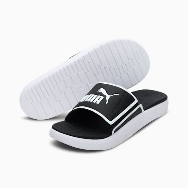 SOFTRIDE Men's Slides, Puma Black-Puma White, extralarge-IDN