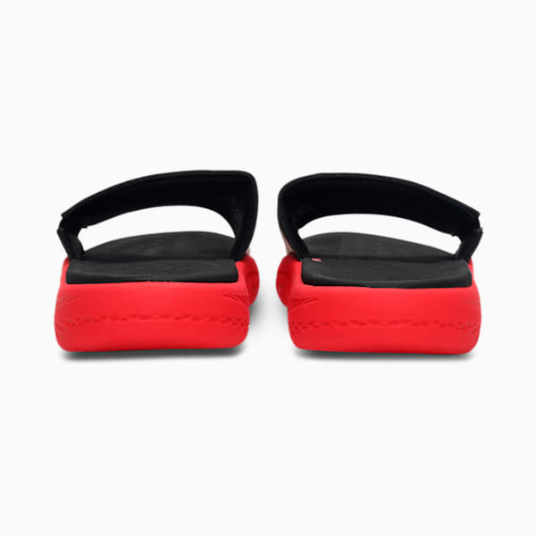 SOFTRIDE Men's Slides, Puma Black-High Risk Red, extralarge-IND