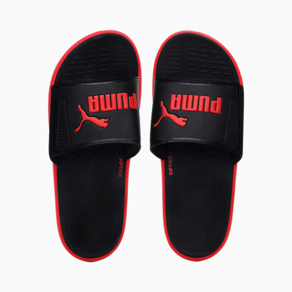 SOFTRIDE Men's Slides, Puma Black-High Risk Red, extralarge-IND