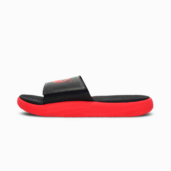 SOFTRIDE Men's Slides, Puma Black-High Risk Red, extralarge-IND