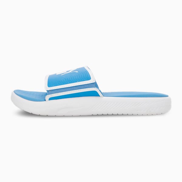 SOFTRIDE Men's Slides, Dusky Blue-PUMA White, extralarge-IND