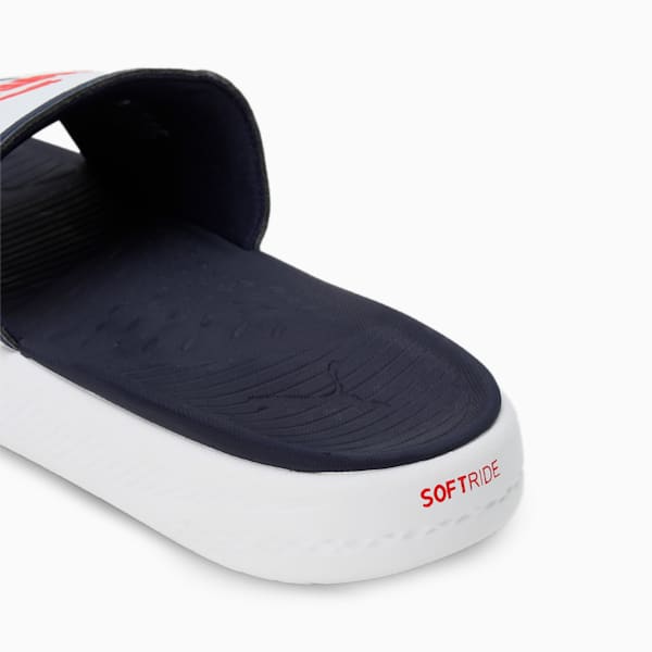 SOFTRIDE Men's Slides, PUMA White-For All Time Red-PUMA Navy, extralarge-IND