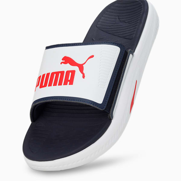 SOFTRIDE Men's Slides, PUMA White-For All Time Red-PUMA Navy, extralarge-IND