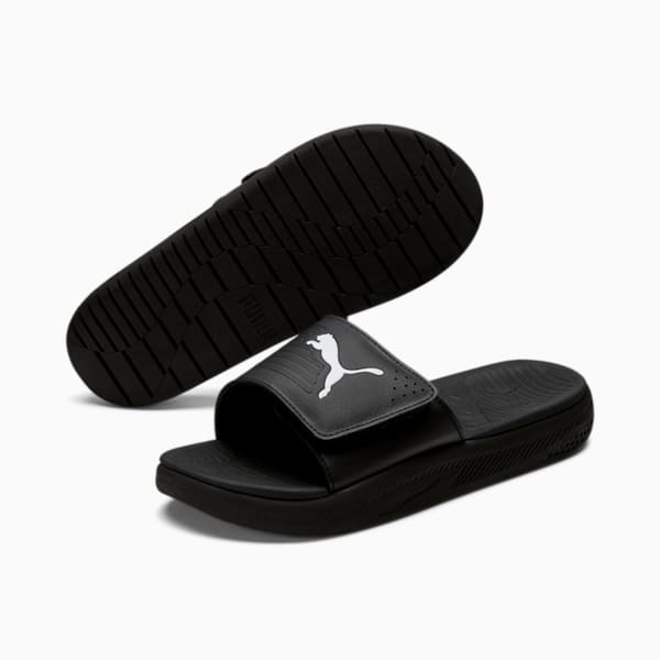 SOFTRIDE Men's Slides, Puma Black-Puma White, extralarge-AUS