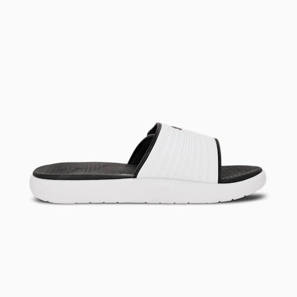 SOFTRIDE Men's Slides, Puma White-Puma Black, extralarge-IND