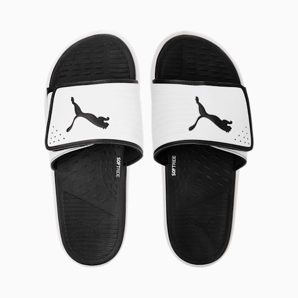 SOFTRIDE Men's Slides, Puma White-Puma Black, extralarge-IND