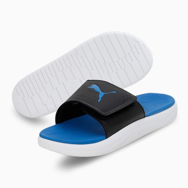 SOFTRIDE Men's Slides, Puma Black-Puma Royal-Puma White, extralarge-IND