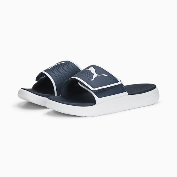 SOFTRIDE Men's Slides, Dark Night-PUMA White, extralarge-IND