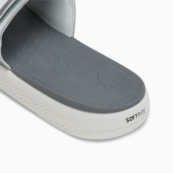 SOFTRIDE Men's Slides, Ash Gray-PUMA Black-Cool Dark Gray, extralarge-IND