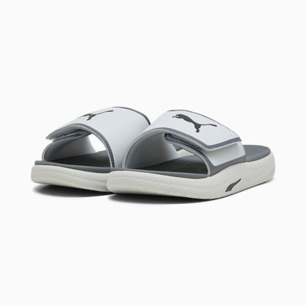 SOFTRIDE Men's Slides, Ash Gray-PUMA Black-Cool Dark Gray, extralarge-IND