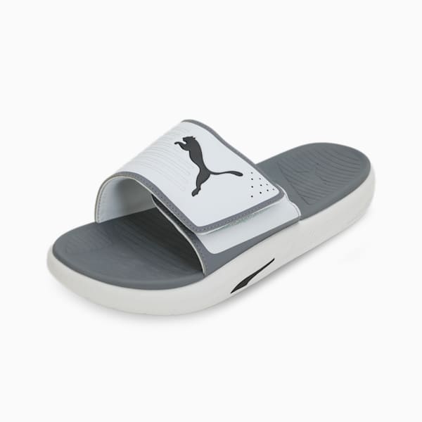 SOFTRIDE Men's Slides, Ash Gray-PUMA Black-Cool Dark Gray, extralarge-IND