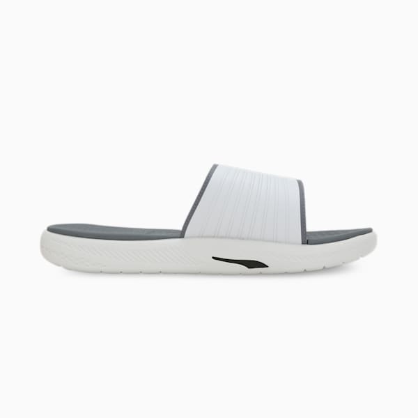 SOFTRIDE Men's Slides, Ash Gray-PUMA Black-Cool Dark Gray, extralarge-IND