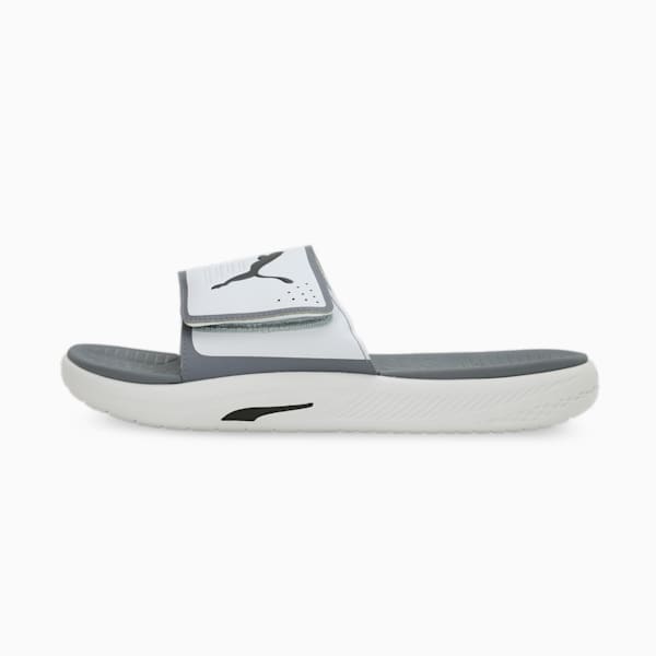 SOFTRIDE Men's Slides, Ash Gray-PUMA Black-Cool Dark Gray, extralarge-IND