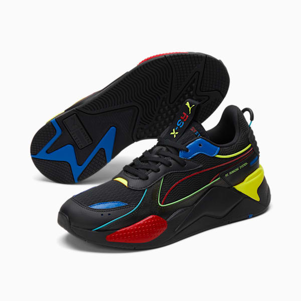 RS-X Hypnotic Sneakers, Black-High Risk Red- Blue, extralarge