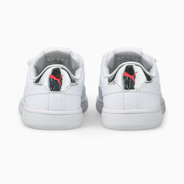 Smash v2 SL Metallic V Little Kids' Sneakers, Puma White-Puma White-Sunblaze, extralarge