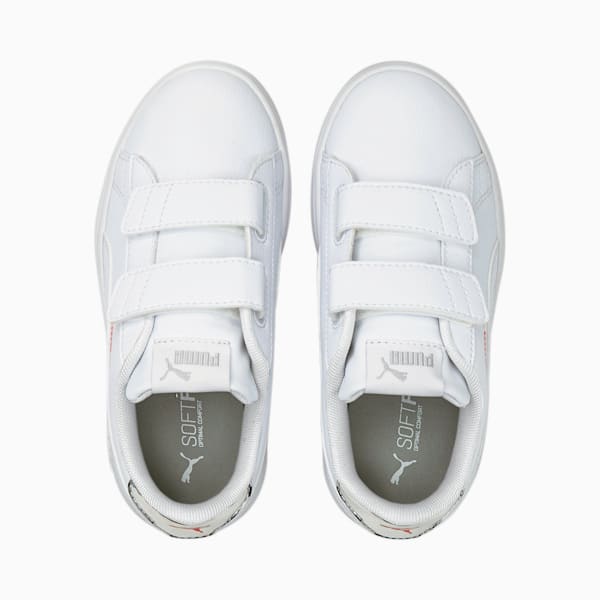 Smash v2 SL Metallic V Little Kids' Sneakers, Puma White-Puma White-Sunblaze, extralarge