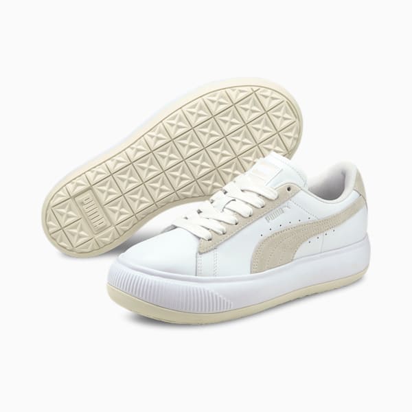 スウェード マユ ミックス ウィメンズ スニーカー, Puma White-Marshmallow