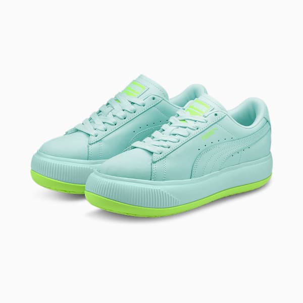 Suede Mayu Mono Women's Sneakers, Eggshell Blue-Green Glare, extralarge-IND