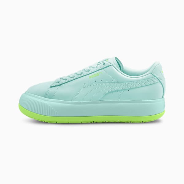 Suede Mayu Mono Women's Sneakers, Eggshell Blue-Green Glare, extralarge-IND