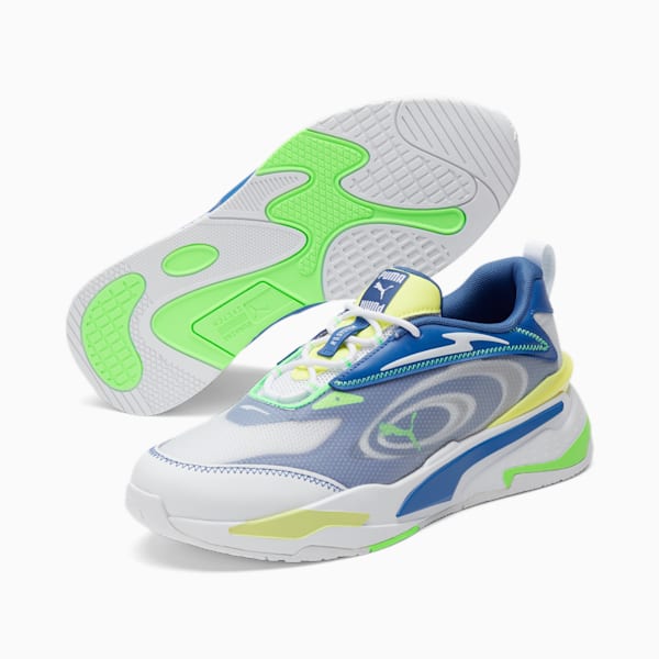 RS-FAST Paradise Men's Sneakers, Puma White-Star Sapphire-Elektro Green-SOFT FLUO YELLOW, extralarge