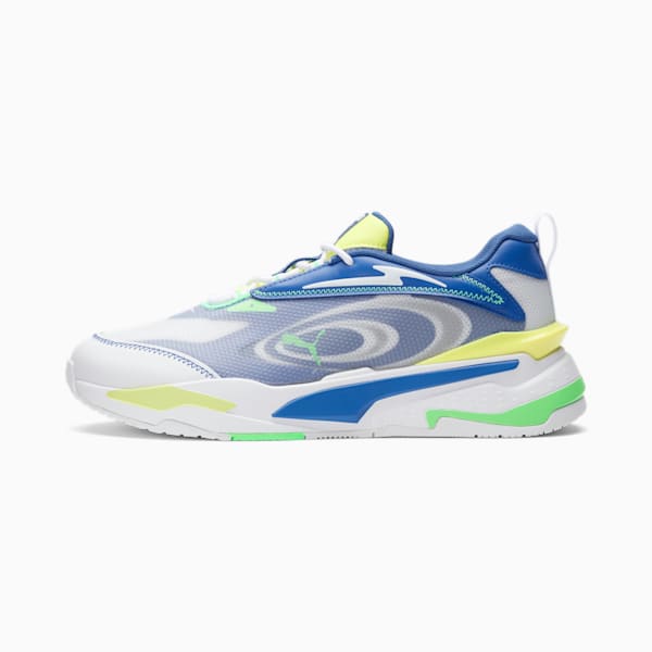 RS-FAST Paradise Men's Sneakers, Puma White-Star Sapphire-Elektro Green-SOFT FLUO YELLOW, extralarge