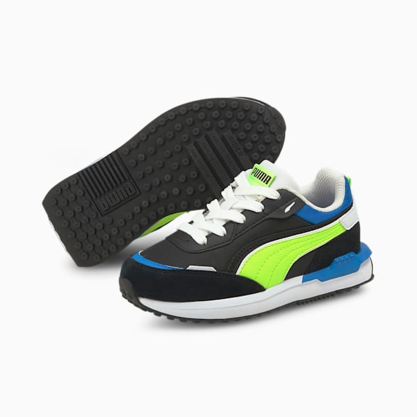 City Rider Electric Kid's Sneakers, Puma Black-Green Glare, extralarge-IND
