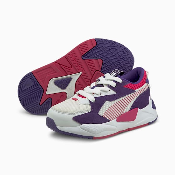 RS-Z Little Kids' Sneakers, Puma White-Beetroot Purple-Prism Violet, extralarge