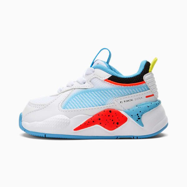 RS-X Airbrush Toddler Shoes, Puma White-Red Blast-Luminous Blue, extralarge