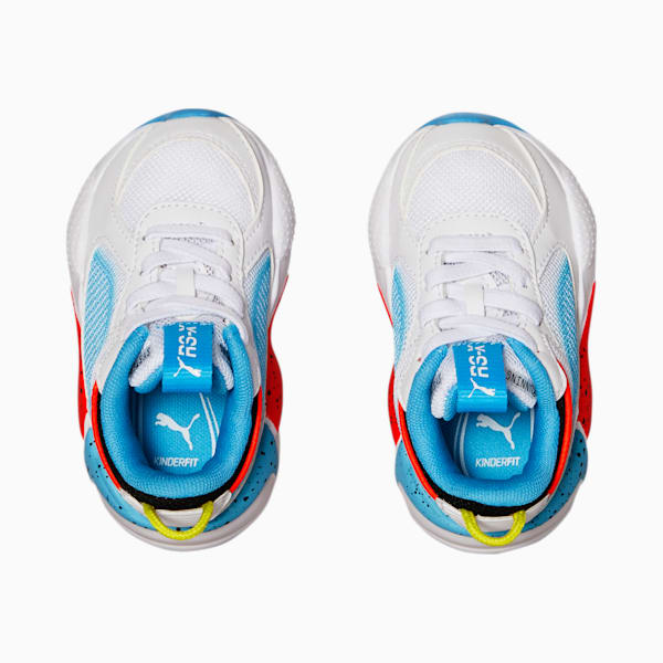 RS-X Airbrush Toddler Shoes, Puma White-Red Blast-Luminous Blue, extralarge
