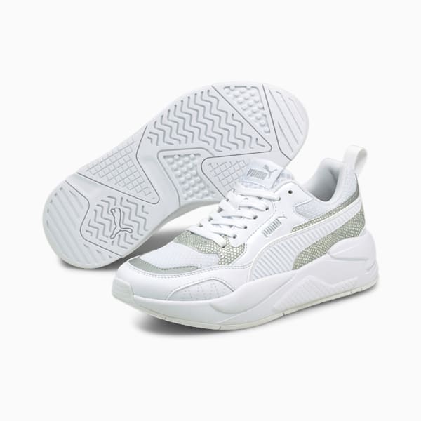 X-Ray² Square Snake Premium Women's Sneakers, Puma White-Puma White-Puma Silver, extralarge